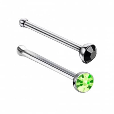 Set neusknopjes groen-zwart 2 mm - Charme Bijoux