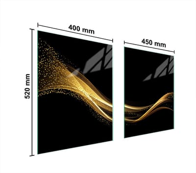 TMK ArtDeko - Glazen Beschermplaat - 85x52 cm - Zwart - Geharde Glas