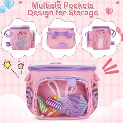 Fietsmand Kinderen - Stuurmand Opbergtas - Speelgoed Vervoeren - Waterdichte Stof - 21 x 12 x 19 cm - Roze