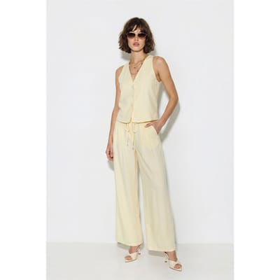 Katoenen Vest en Brede Pantalon Set