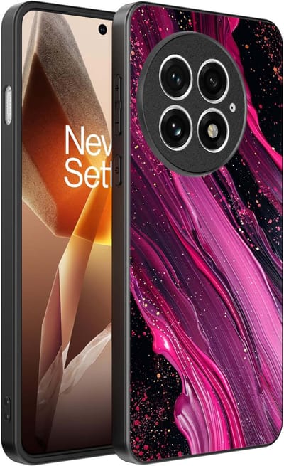 Smartphonica Telefoonhoesje Geschikt voor OnePlus 13 met marmer opdruk - TPU backcover case marble design - Paars Roze geschikt voor OnePlus 13
