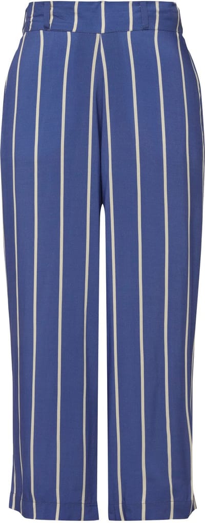 Laurasøn - Dames - Broek rechte pijp gedeeltelijk elastische tailleband OEKO-TEX - Blauw paars - Maat 52