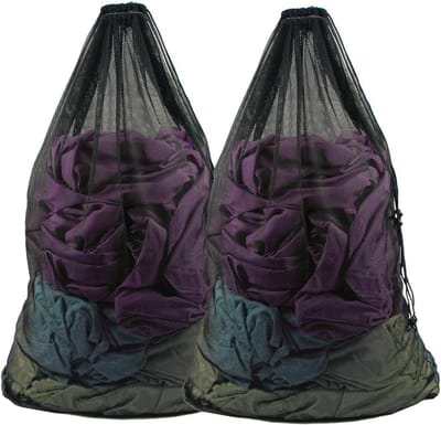 Grote waszak - Wasnet - Waszak - Extra groot wasnet - Grote waszak - Waszak met koord - Voorkomt dat kleding vervormt en kreukt - Fijne mazen - 2 stuks - Geschikt voor truien, shirts, ondergoed, sokken, schoenen - 60*90cm