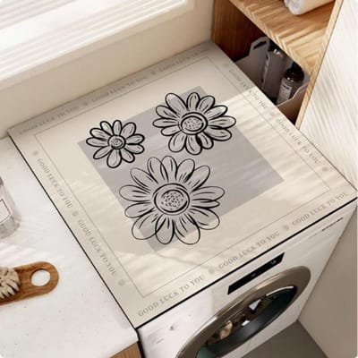 Wasmachine beschermpad, absorberende zonbeschermhoes, koelkastdekkleed, stofdichte paddiatomeeënaarde nachtkastpad 50x50cm 19.7x19.7in