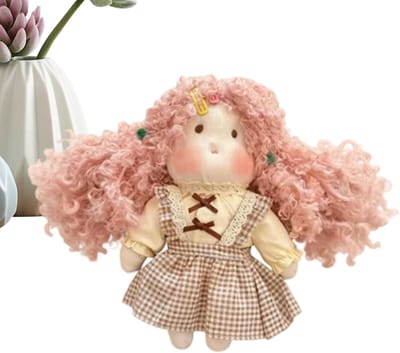 Pluche Pop - Zachte Knuffel - Kinderspeelgoed - Lange Haren - 18x13cm - Veelkleurig