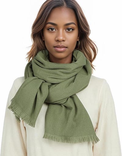 Dames Sjaal - Stola Pashmina - Feestelijke Gelegenheden - Elegant Winter Design - One Size - Groen
