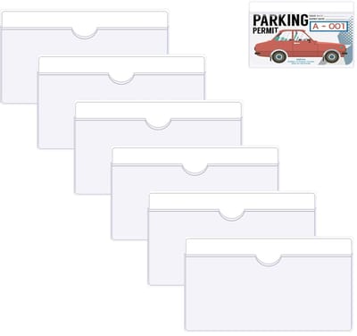 IMstore - Parking Card Holders - Set van 6 - Eenvoudig te installeren - Transparant - Autoparkeerkaarthouder - Universeel geschikt voor auto en car...