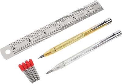 Graveerpen Wolframcarbide - Etspen Stift - Precisie Markeren - Ingebouwde Magneet - 2 Stuks - Aluminium