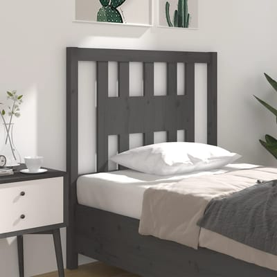 vidaXL - Hoofdbord - 96x4x100 - cm - massief - grenenhout - grijs