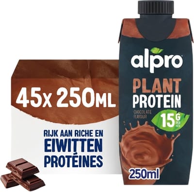 Alpro Sojadrink Protein Chocolade 45 x 250ml : Plantaardige Kracht & Rijk aan Eiwitten