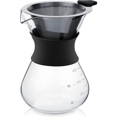 Handmatige koffiezetapparaat met roestvrijstalen filter black