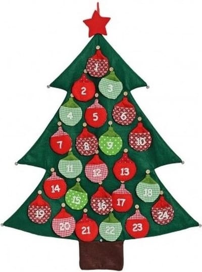 Kerst adventskalender - vilt - 95 cm - Advent kalender kerstboom
