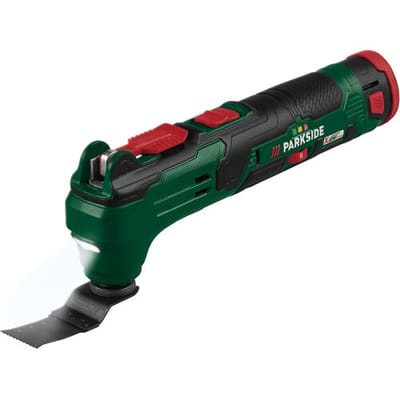 PARKSIDE® Accu-multitool 12 V met accu en lader - Complete set incl. zaag- en schuurbladen - Inclusief accu en lader - Met deze multitool voer je talloze klussen uit in en rondom je huis voor het bewerken van hout, metaal, gips en kunststof