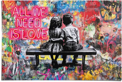 Poster Love is All We Need - 61 x 91,5 - Papier - REINDERS