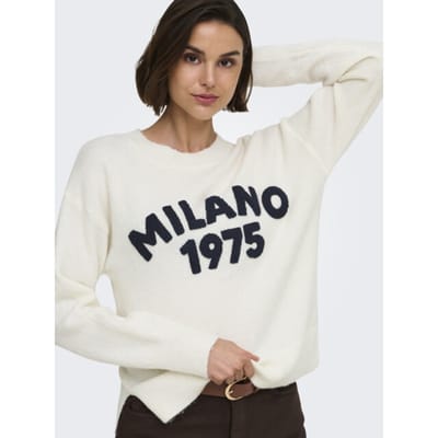 Jacqueline de Yong Trui Jdyciao L/s O-neck Pullover Knt 15376534 Cloud Dancer/sky Cap Dames Maat - M
