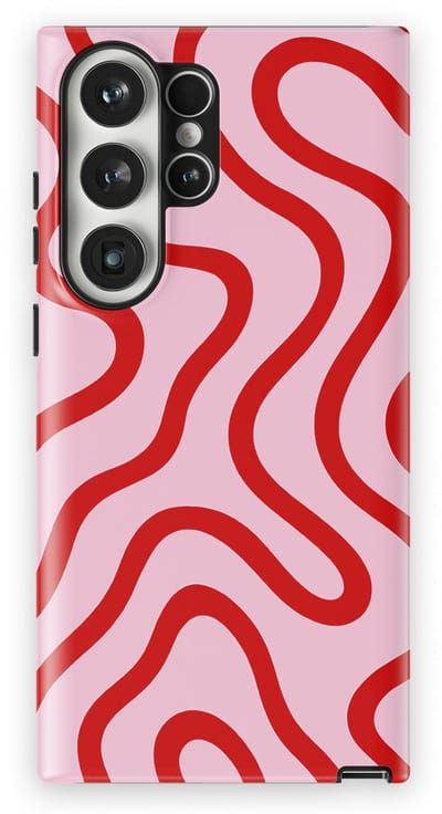 DripCase Curvy Lines Hoesje Samsung Galaxy S23 Ultra | Backcover met Mag | Design Tough Case Samsung Galaxy S23 Ultra Lolly Loop