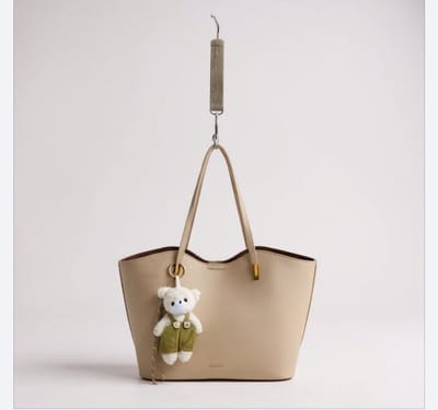 TK-S set Schoudertas-shopper + clutch-handtas met schouderriem, abrikoos