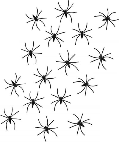 Chaks nep spinnen/spinnetjes 4 cm - zwart - 48x - Horror/Halloween thema decoratie beestjes