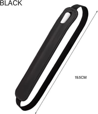 Pencil case geschikt voor Apple Pencil 1 en 2 - Beschermhoes - Opbergetui - Pen accessoire - Hoesje pencil - Nepleer - Zwart - Jonyx