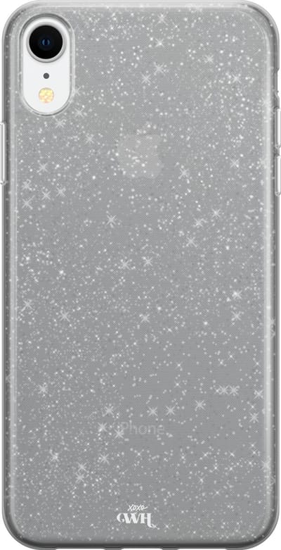 xoxo Wildhearts siliconen glitter hoesje - Sparkle Away Black - Siliconen hoesje geschikt voor iPhone XR - Shockproof case met glitters - Glitter hoesje zwart