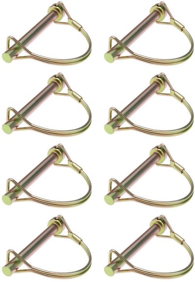 Schachtvergrendeling 8mm - D-vormige Borgpen - Aanhangwagen Bevestigingspen - Gegalvaniseerd Staal - 8 Stuks - 57mm x 38mm Ring