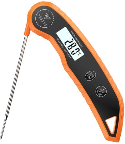 Vleesthermometer met 3-in-1 meting – Kookthermometer met LCD-scherm en 12 cm voedselsonde