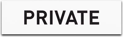 Deurbordje - PRIVATE - Rechthoek - Wit met Zwart - 45 x 155 mm - Prive - Geen toegang - Deurbord - Zelfklevend