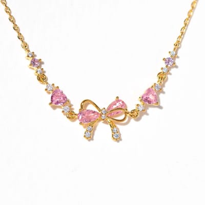 Bracelet mignon et doux en zircon en forme de cœur avec un nœud, bijou de main simple et tendance pour femme or