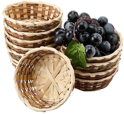 Dailygoods - Bamboe Rotan Opbergmanden - Set van 12 Handgemaakte Manden