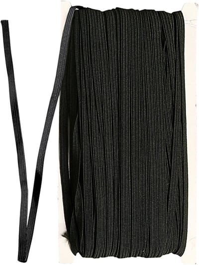 Creotime Elastisch koord plat, b: 6 mm, zwart, 50 m
