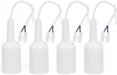 Benson Verhuisfitting - 4x - E27 - wit - fitting met kroonsteen en kabel