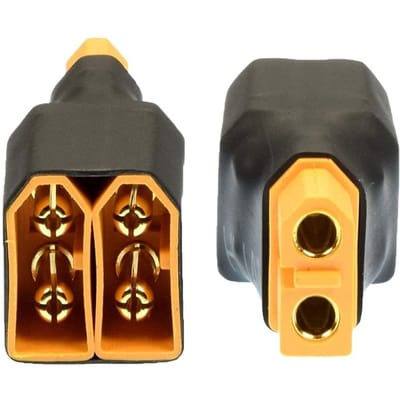 XT60 Parallelle Connector voor RC LiPo Batterijen | 1 Vrouwelijk naar 2 Mannelijk | Geen Kabel | Lichtgewicht & Compacte Adapter | Ideaal voor RC Helikopter | Polyester
