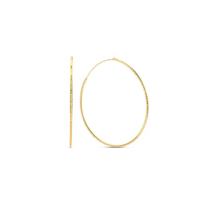 New Bling 9NB-0996 Zilveren Oorringen - Dames - Gediamanteerd - 25 mm Doorsnee - 1,36 mm Dikte - Zilver - Gold Plated (Verguld/Goud op Zilver)