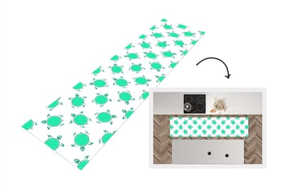 Keukenloper - Loper keuken - Patroon - Schildpad - Groen - 200x50 cm - Keukenloper vinyl