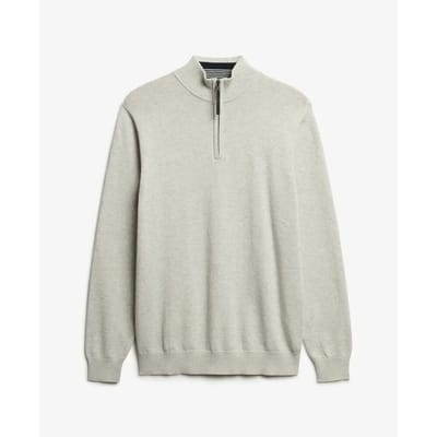 Superdry - Essentials Katoenen Trui met Halve Rits - Heren - Sweaters