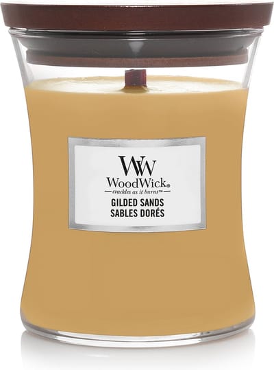 WoodWick Hourglass Medium Geurkaars - Gilded Sands - 60 branduren