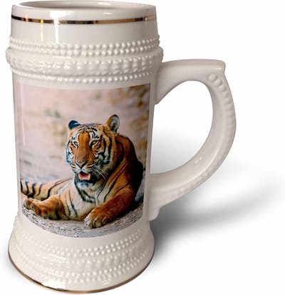Tijger Mok - Bengaalse tijger - Koffie Drinken - Magnetronbestendig - 20 oz - Wit