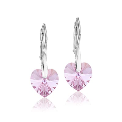 Montebello Oorbellen Lily HZ31 - Swarovski Hart - 925 Zilver Gerhod. - Ø10mm - 25mm
