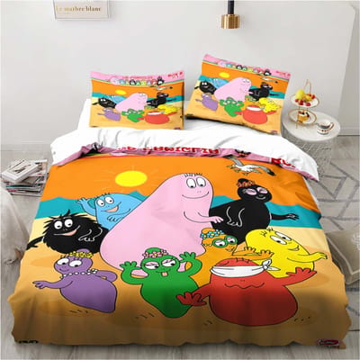 Schattige Cartoon Les Barbapapa Beddengoed Collectie Zachte Dekbedovertrek Volwassenen Kinderen Slaapkamer Enkel Dubbel King Size Bed Dekbedovertrek Kussensloop US King 264x228cm