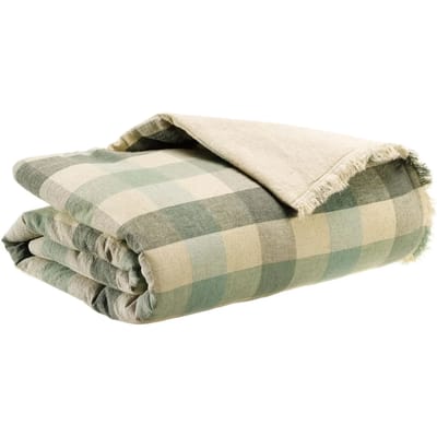 Gedrukte plaid Kate - Vivaraise (Gerecycled linnen 55% / Katoen 45%) - 135 x 200 cm