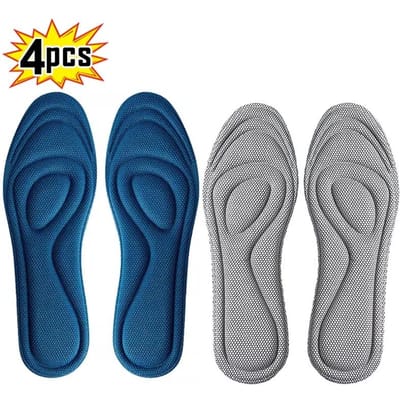 2 Paar Orthopedische Inlegzolen van Traagschuim voor Schoenen Antibacteriële Deodorisatie Zweetabsorptie Inlegzool Sportschoenen Hardloopkussens EU43-44 gray