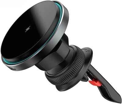 Magnetische Telefoonhouders Auto met Qi Draadloze Oplader Auto (15 Watt Autolader) - Metalen Ring - Autohouder - Ventilatierooster - Telefoonhouder - GSM Houder - Geschikt voor iPhone 17,16,15,14