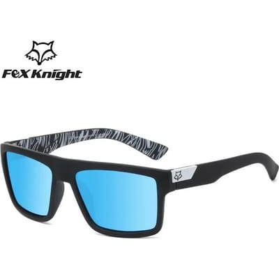 Nieuwe Fox Knight Vierkante Zonnebril Dames Heren Hoge Kwaliteit Bril Buiten Rijden Vissen Zonnebril Retro Tinten Uv400 blue