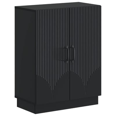 vidaXL - Badkamer - Opbergkast - HOORN - Zwart - 59,5 - x - 31 - x - 77 - cm - Bewerkt - hout