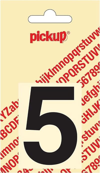 Pickup plakcijfer Helvetica 60 mm - zwart 5