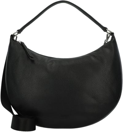 JOST Leren Schoudertas Vika Hobo Bag Black Zwart