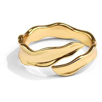 925 Sterling Zilver Onregelmatige Golf Ringen voor Vrouwen Geometrisch Creatief Design Bruid Sieraden Cadeaus Resizable beige