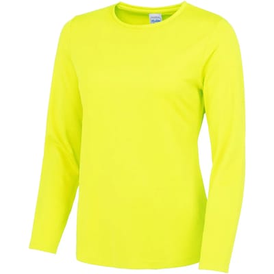 Just Cool Women´s Long Sleeve Cool T JC012 - ELECTRIC YELLOW - XS
