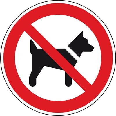 Verboden voor honden bord - aluminium - 200 mm - rood wit