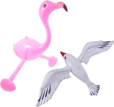 Opblaasbare Zeemeeuw Flamingo - Zwembad decoratie - Feestelijke versiering - Duurzaam materiaal - 50 x 45 cm - Diverse kleuren